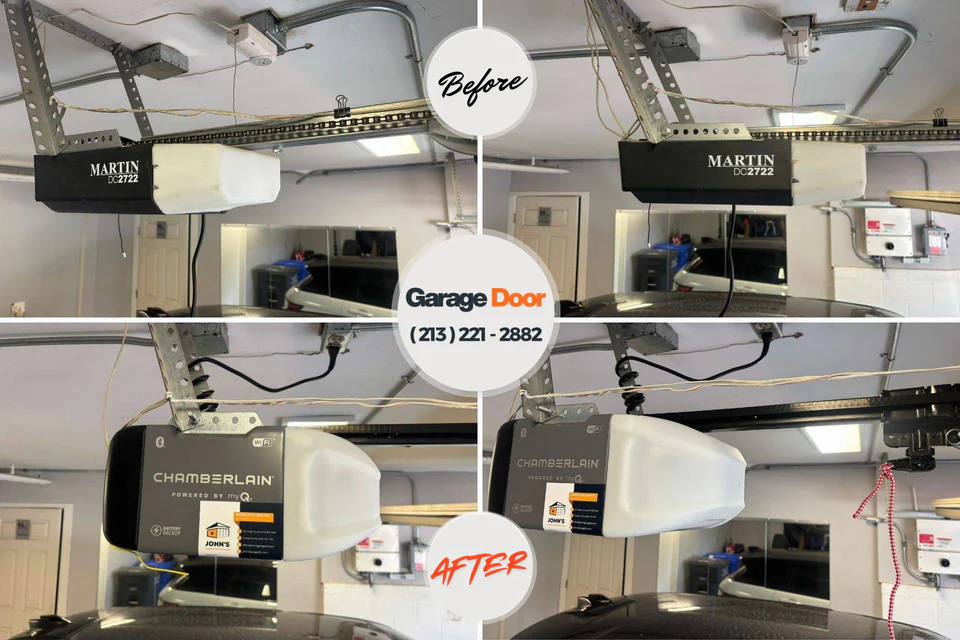Before and after: garage door repair Webster, FL